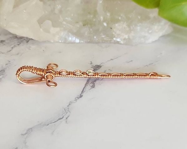 Alternate image for Crystal Sword Copper Wire Wrapped Pendant