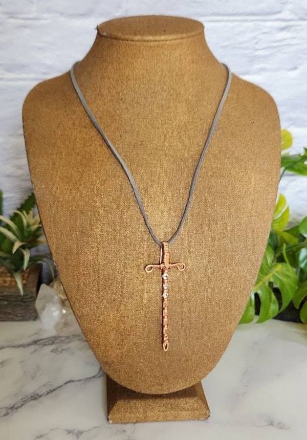 Alternate image for Crystal Sword Copper Wire Wrapped Pendant