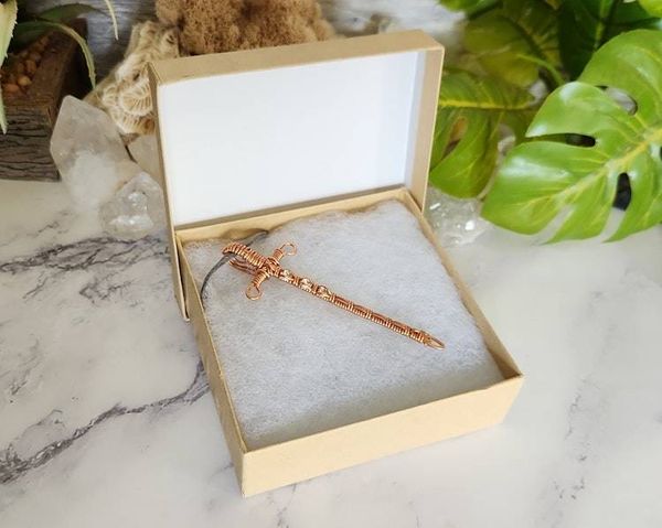 Alternate image for Crystal Sword Copper Wire Wrapped Pendant
