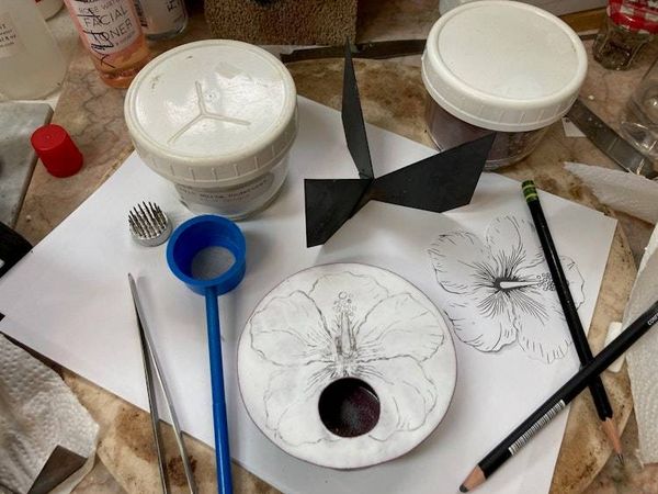 Alternate image for Floral Copper Enamel Ikebana Vase