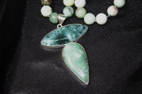 Alternate image for Australian Chrysoprase and Green Opal Statement Necklace