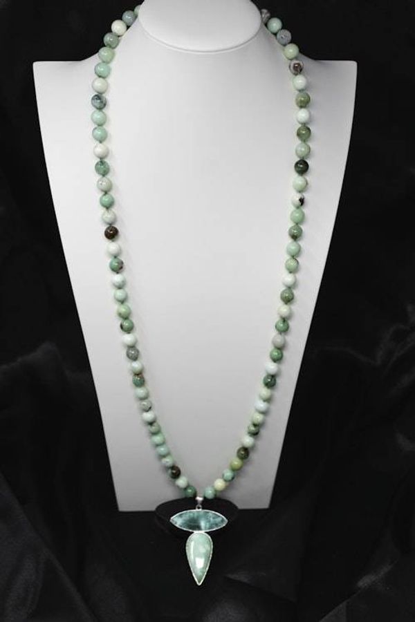 Alternate image for Australian Chrysoprase and Green Opal Statement Necklace