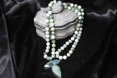 Alternate image for Australian Chrysoprase and Green Opal Statement Necklace