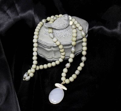 Alternate image for Coastal Wood and Pearl Statement Necklace