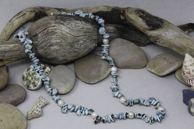 Alternate image for Larimar and Pearl Statement Necklace