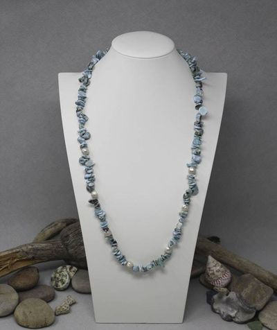 Alternate image for Larimar and Pearl Statement Necklace