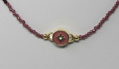 Alternate image for Pink Tourmaline Enamel Northern Star Necklace