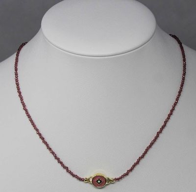 Alternate image for Pink Tourmaline Enamel Northern Star Necklace