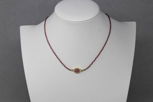 Alternate image for Pink Tourmaline Enamel Northern Star Necklace