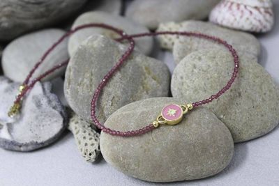 Alternate image for Pink Tourmaline Enamel Northern Star Necklace