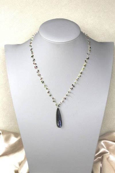 Alternate image for Tourmaline Dangle Chain and Labradorite Necklace