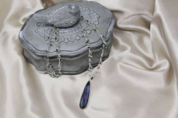 Alternate image for Tourmaline Dangle Chain and Labradorite Necklace