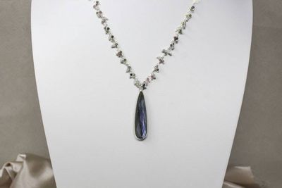 Alternate image for Tourmaline Dangle Chain and Labradorite Necklace