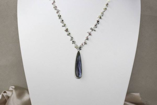 Alternate image for Tourmaline Dangle Chain and Labradorite Necklace