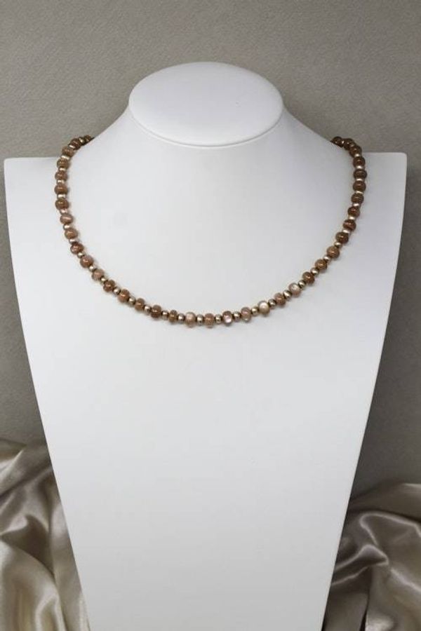 Alternate image for Peach Moonstone and Blush Freshwater Pearl Necklace