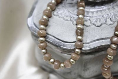 Alternate image for Peach Moonstone and Blush Freshwater Pearl Necklace