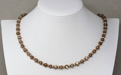 Alternate image for Peach Moonstone and Blush Freshwater Pearl Necklace