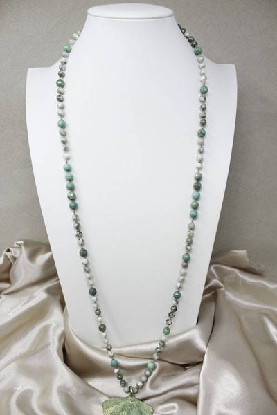 Alternate image for Harmony Jasper and Peruvian Opal Ginkgo Statement Necklace