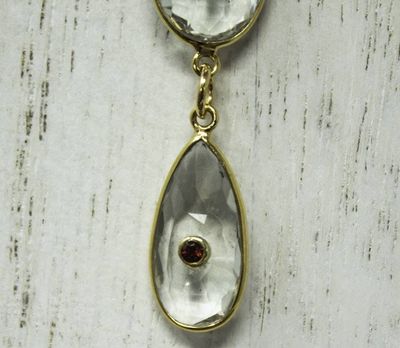 Alternate image for Faceted Garnet and Prasiolite Inlayed Necklace