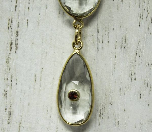 Alternate image for Faceted Garnet and Prasiolite Inlayed Necklace