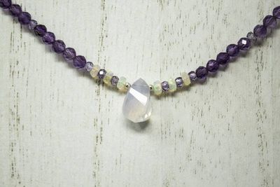 Primary image for Amethyst, Ethiopian Opal and Brazilian Lavender Quarts Necklace