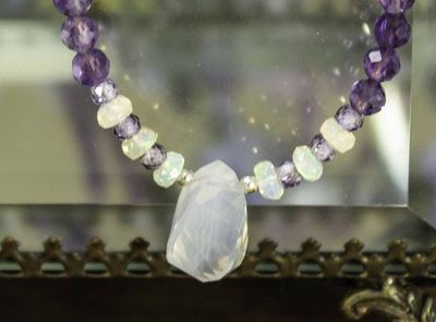 Alternate image for Amethyst, Ethiopian Opal and Brazilian Lavender Quarts Necklace