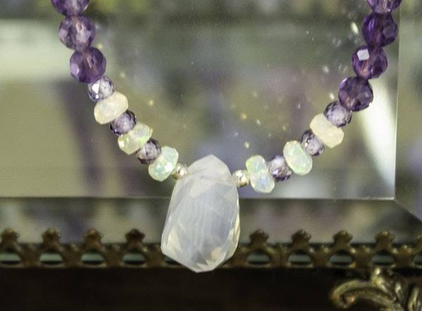Alternate image for Amethyst, Ethiopian Opal and Brazilian Lavender Quarts Necklace
