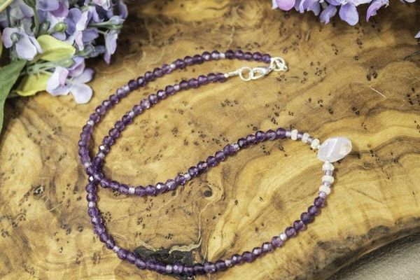 Alternate image for Amethyst, Ethiopian Opal and Brazilian Lavender Quarts Necklace