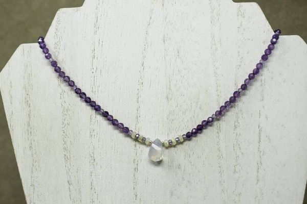 Alternate image for Amethyst, Ethiopian Opal and Brazilian Lavender Quarts Necklace