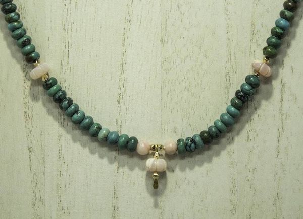 Alternate image for Hubei Turquoise and Peruvian Pink Opal Necklace
