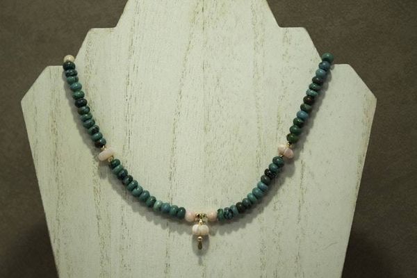 Alternate image for Hubei Turquoise and Peruvian Pink Opal Necklace