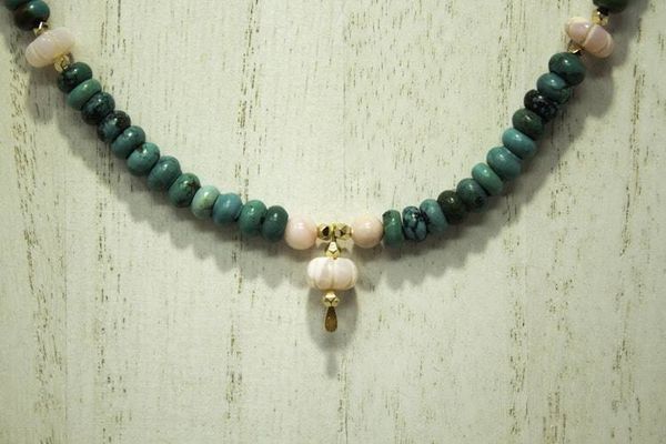 Alternate image for Hubei Turquoise and Peruvian Pink Opal Necklace