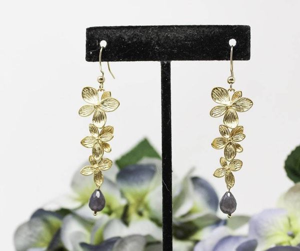 Alternate image for Iolite Hydrangea Blossom Earrings