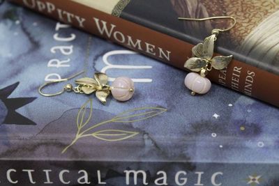 Primary image for Floral Pink Peruvian Opal Earrings