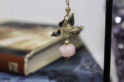 Alternate image for Floral Pink Peruvian Opal Earrings