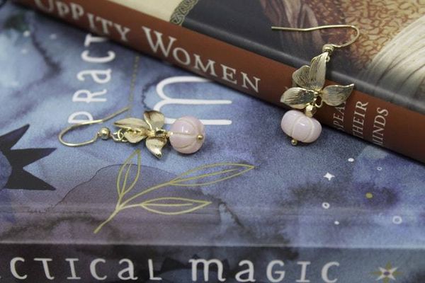 Alternate image for Floral Pink Peruvian Opal Earrings