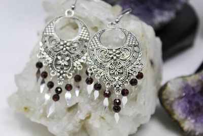 Primary image for Boho Garnet Fringe Earrings