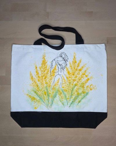 Alternate image for Golden Stillness — Hand-Painted Canvas Tote
