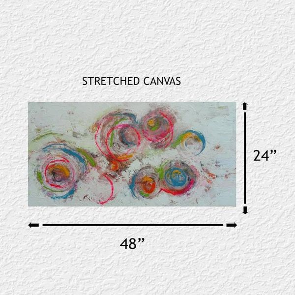 Alternate image for Splash No.2 – Extra Wide 48 x 24 Horizontal Abstract Panoramic Canvas Painting by Skye Taylor