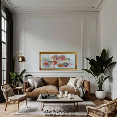 Alternate image for Splash No.2 – Extra Wide 48 x 24 Horizontal Abstract Panoramic Canvas Painting by Skye Taylor