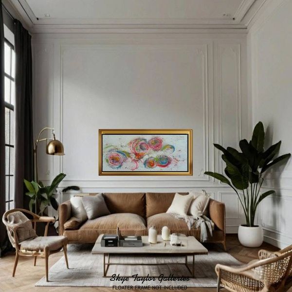 Alternate image for Splash No.2 – Extra Wide 48 x 24 Horizontal Abstract Panoramic Canvas Painting by Skye Taylor