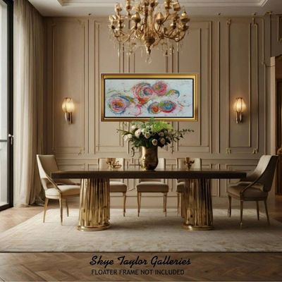 Alternate image for Splash No.2 – Extra Wide 48 x 24 Horizontal Abstract Panoramic Canvas Painting by Skye Taylor