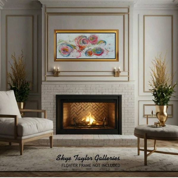 Alternate image for Splash No.2 – Extra Wide 48 x 24 Horizontal Abstract Panoramic Canvas Painting by Skye Taylor