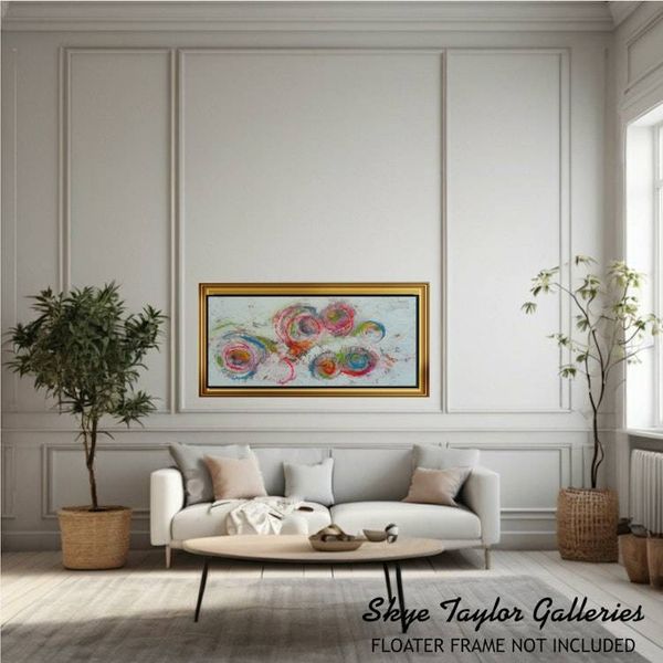 Alternate image for Splash No.2 – Extra Wide 48 x 24 Horizontal Abstract Panoramic Canvas Painting by Skye Taylor