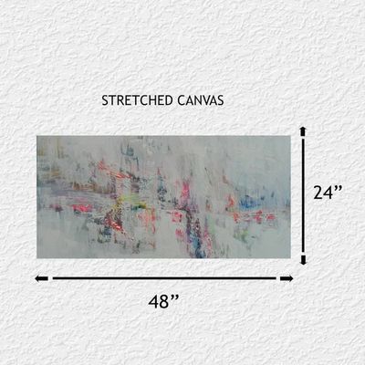 Alternate image for Pursuing Independence – Extra Wide 48 x 24 Squeegee Abstract Panoramic Canvas Painting by Skye Taylor (Gerhard Richter Style)