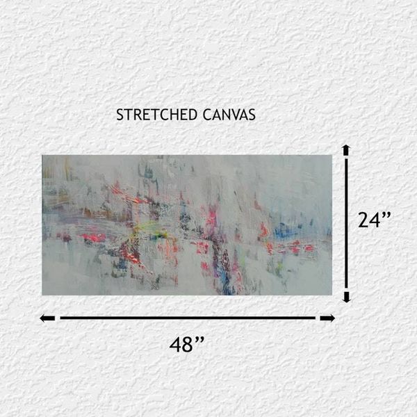 Alternate image for Pursuing Independence – Extra Wide 48 x 24 Squeegee Abstract Panoramic Canvas Painting by Skye Taylor (Gerhard Richter Style)