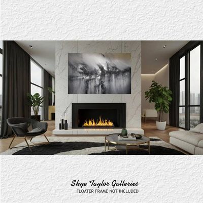 Alternate image for Eclipsed Reverie – Oversized Unstretched Original 72 x 46 Monochromatic Abstract Canvas Painting by Skye Taylor