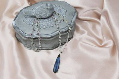 Alternate image for Tourmaline Dangle Chain and Labradorite Necklace