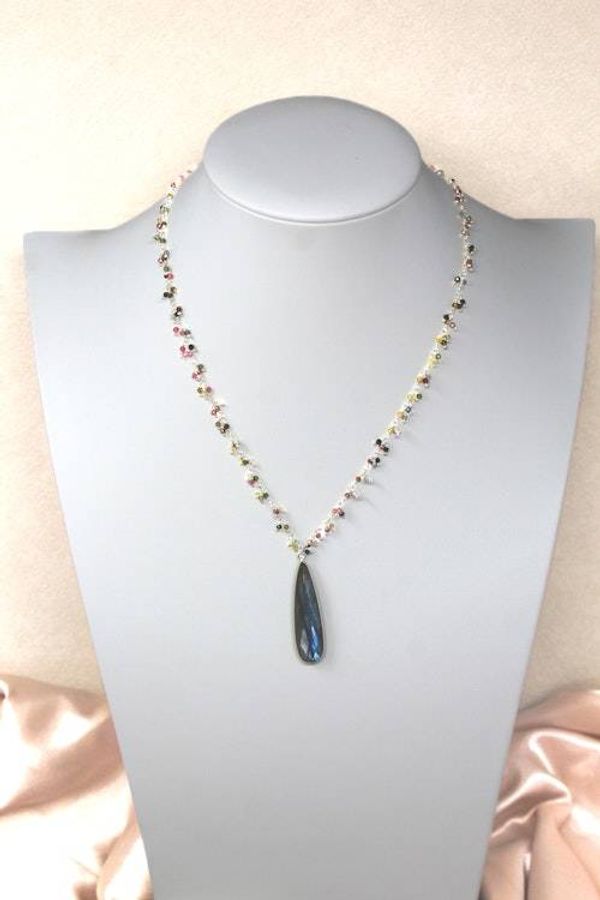 Alternate image for Tourmaline Dangle Chain and Labradorite Necklace