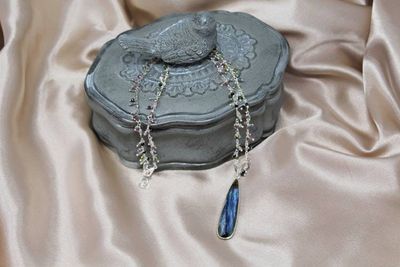 Alternate image for Tourmaline Dangle Chain and Labradorite Necklace